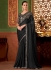 Black silk chiffon sequins embroidered wedding saree with blouse 1402