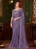 Lavender silk chiffon sequins embroidered wedding saree with blouse 1408