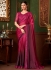 Rani shaded silk chiffon sequins embroidered wedding saree with blouse 1409