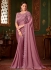 Mauve pink silk georgette sequins embroidered wedding saree with blouse 1410