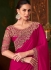 Rani satin silk sequins mbroidered wedding saree with blouse 1416