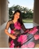 Bollywood Model handwork floral digial print organza saree in Black