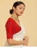 Bollywood Model white and red georgette multi embroidery sequins saree