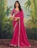 Rani pink georgette wedding saree with heavy embroidered blouse 1001