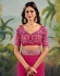 Rani pink georgette wedding saree with heavy embroidered blouse 1001