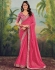 Pink georgette wedding saree with heavy embroidered blouse 1005