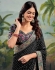 Black georgette wedding saree with heavy embroidered blouse 1006