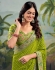 Light green georgette wedding saree with heavy embroidered blouse 1007