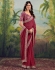 Maroon georgette wedding saree with heavy embroidered blouse 1009