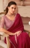 Cherry red georgette wedding saree with heavy embroidered blouse 8001