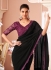 Black georgette wedding saree with heavy embroidered blouse 8003
