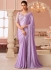 Lavender shimmer chiffon wedding saree with heavy embroidered blouse 8004