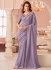Lavender georgette wedding saree with heavy embroidered blouse 8013