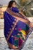 Royal blue woven paithani soft silk traditional wedding saree with blouse 001