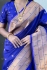 Royal blue woven paithani soft silk traditional wedding saree with blouse 001