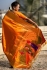 Golden Yellow woven paithani soft silk traditional wedding saree with blouse 002