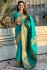 Aqua Blue woven paithani soft silk traditional wedding saree with blouse 004
