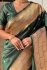 Bottle green woven paithani soft silk traditional wedding saree with blouse 006