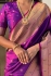 Magenta woven paithani soft silk traditional wedding saree with blouse 008