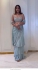 Bollywood model Powder blue sequins work ready to wear georgette lehenga saree