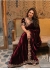 Bollywood Divyanka Tripathi inspired maroon velvet embroidered wedding saree