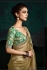 Golden tissue sequins embroidered wedding saree with blouse 2171