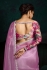 Mauve Pink tissue sequins embroidered wedding saree with blouse 2173