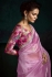 Mauve Pink tissue sequins embroidered wedding saree with blouse 2173