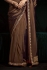 Brown tissue sequins embroidered wedding saree with blouse 2178