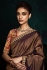 Brown tissue sequins embroidered wedding saree with blouse 2178