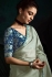 Powder blue tissue sequins embroidered wedding saree with blouse 2179