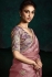 Pink tissue sequins embroidered wedding saree with blouse 2180