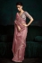 Pink tissue sequins embroidered wedding saree with blouse 2180