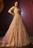 Peach net lehenga choli for wedding 96003