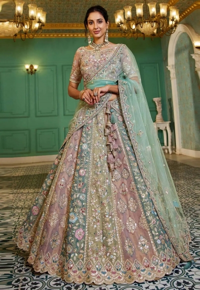 Multicolor net circular lehenga choli 202726
