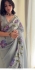 Bollywood model hand work sequins taby silk grey color designer saree