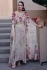 Indian wedding dress in Beige floral gown jacket cape suit with embroidery 3119