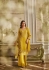 Yellow palazzo suit with hand work embroidery for wedding 3114