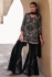 Black sharara suit with hand work embroidery for wedding