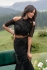 Black crop top and mermaid skirt set with handwork embroidery for wedding