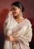 Cream net saree with blouse 97003