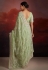 Pista green organza saree with blouse 97002