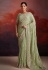 Pista green organza saree with blouse 97002