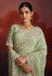 Pista green organza saree with blouse 97002