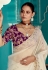 Cream organza saree with blouse 2191