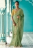 Pista green organza saree with blouse 2193