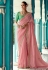 Peach organza saree with blouse 2200