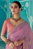 Pink organza saree with blouse 2194