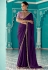 Purple organza saree with blouse 2192