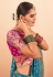 Teal silk saree with blouse 191004